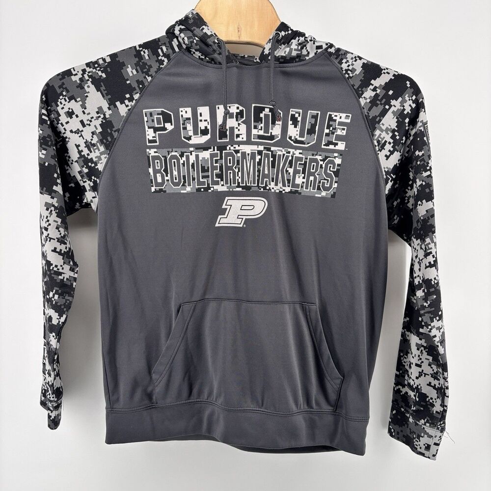 Purdue Boilermakers Men's Hoodie Gray Digital Camo Pullover Sweatshirt